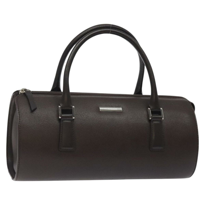 【日本直送】BURBERRY 手提包 皮革 銀棕色 正品 am8636-0