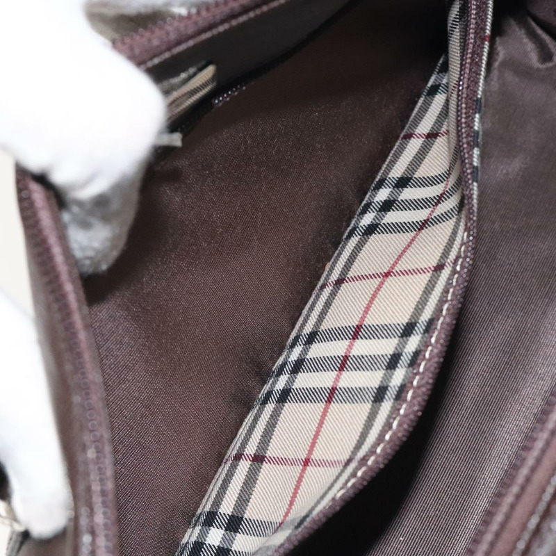 【日本直送】BURBERRY 手提包 皮革 銀棕色 正品 am8636-19