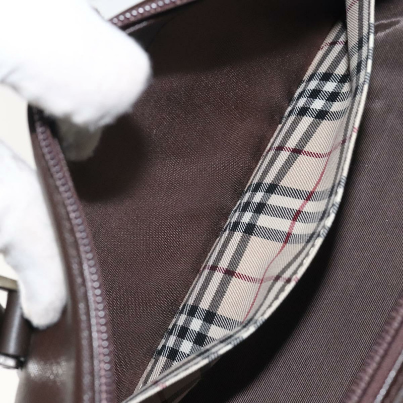 【日本直送】BURBERRY 手提包 皮革 銀棕色 正品 am8636-20