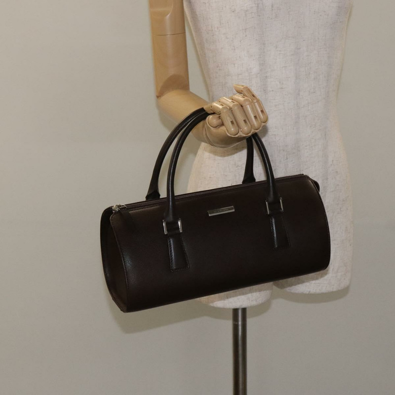 【日本直送】BURBERRY 手提包 皮革 銀棕色 正品 am8636-21