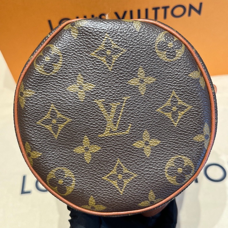 LV中古老花巴比龍30紅皮手提包-3