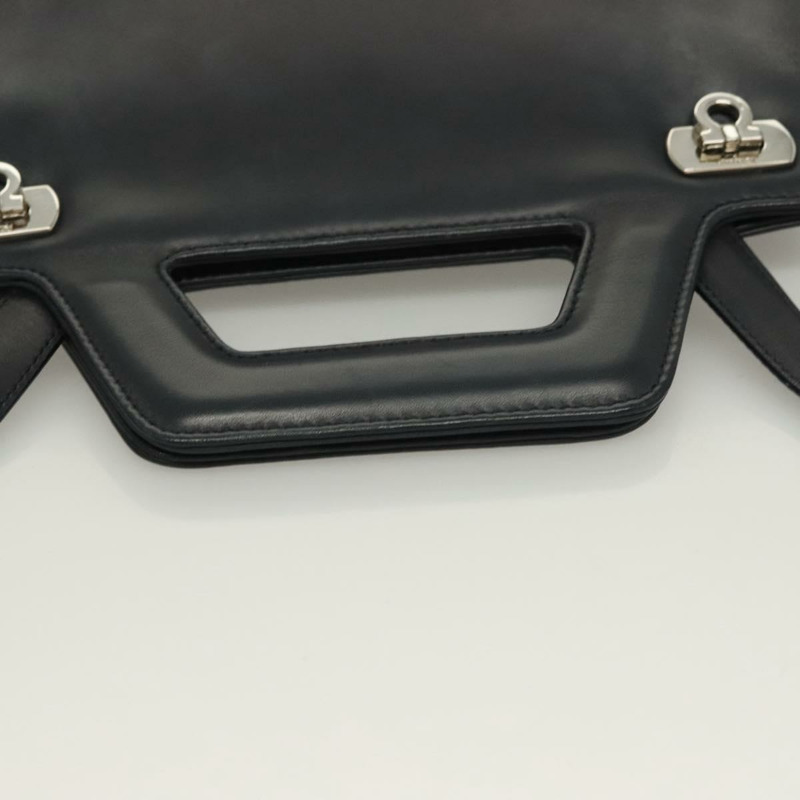 【日本直送】Salvatore Ferragamo Gancini 手提包 皮革 2 款 黑色 銀色 正品 131183-6