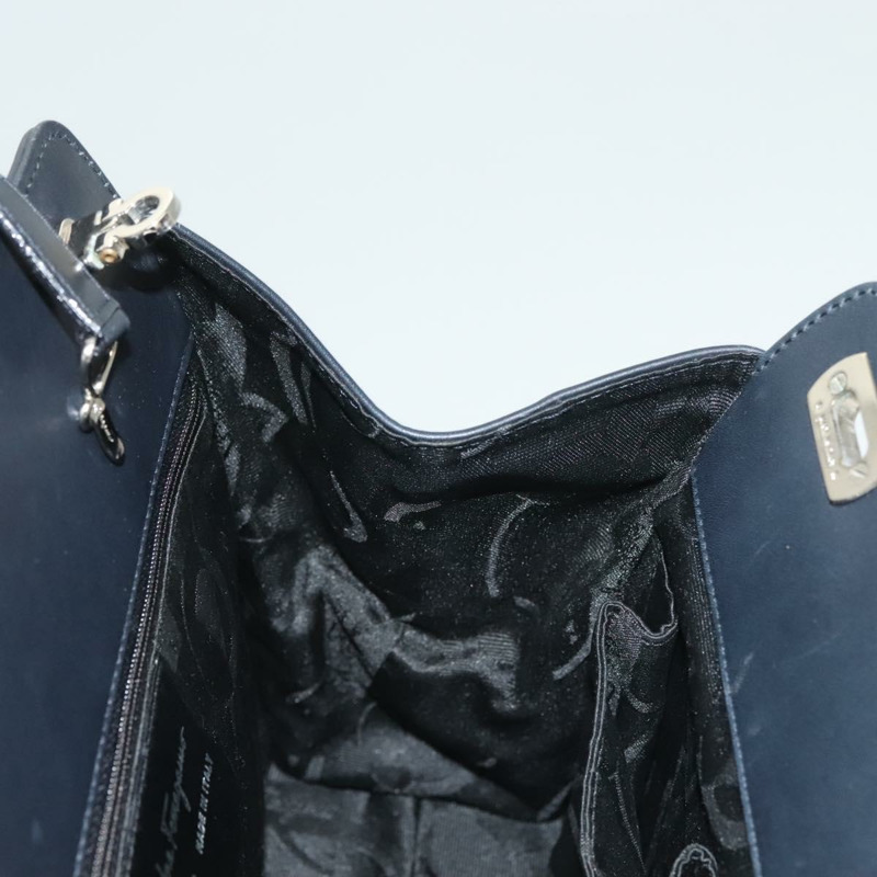 【日本直送】Salvatore Ferragamo Gancini 手提包 皮革 2 款 黑色 銀色 正品 131183-18