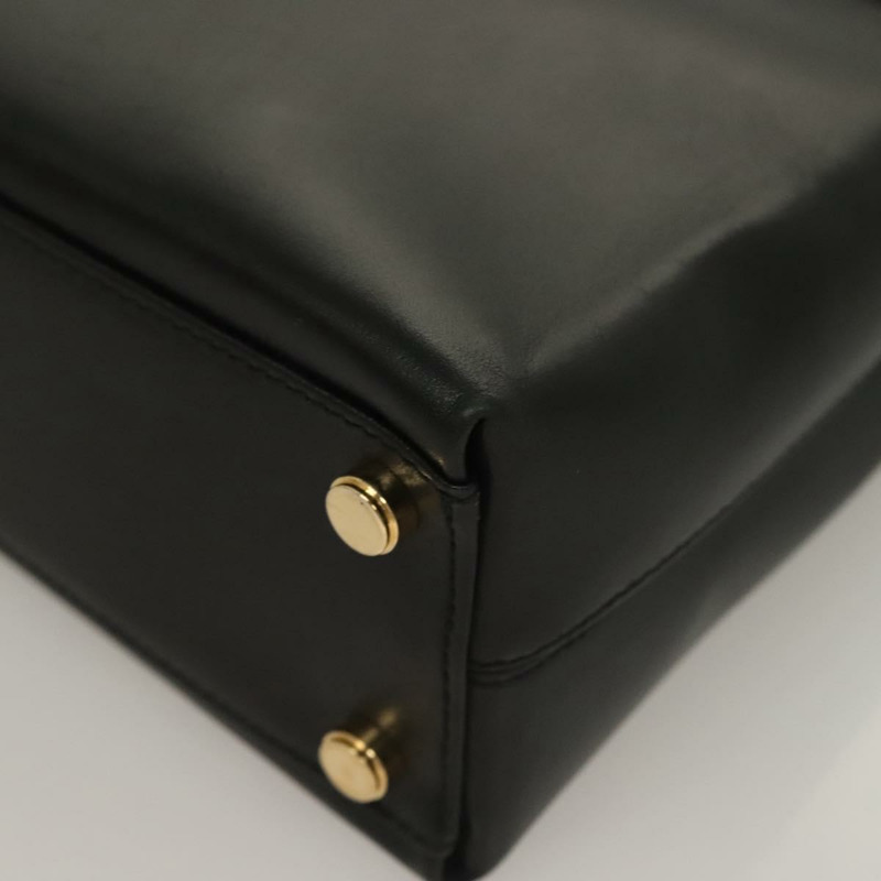 【日本直送】Salvatore Ferragamo Gancini 手提包 皮革 黑金色 正品 132079-13