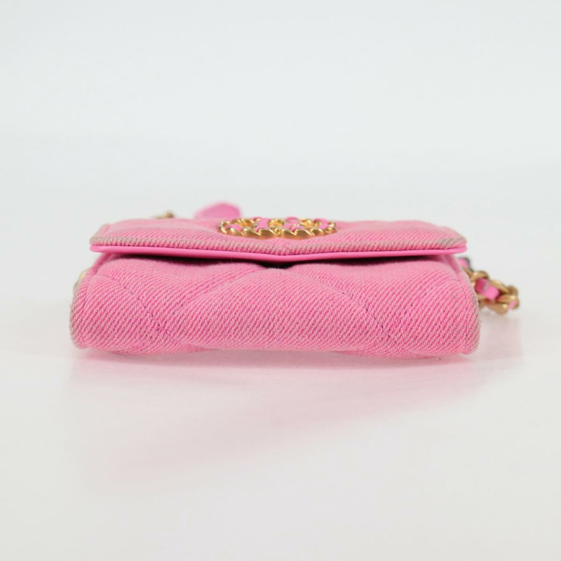 【日本直送】香奈兒 Matelasse 鏈條單肩包 帆布 粉紅金色 CC 正品 130507M-4