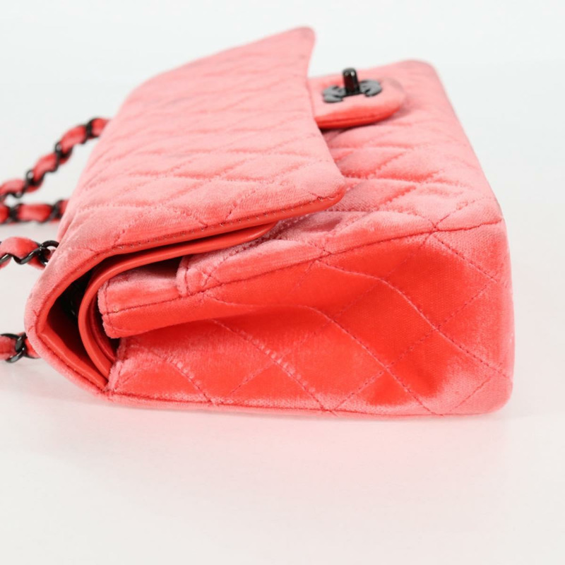 【日本直送】香奈兒 (CHANEL) Matelasse 25 鏈條肩背包，絲絨粉紅色，CC 標誌，貨號 130579SM-2