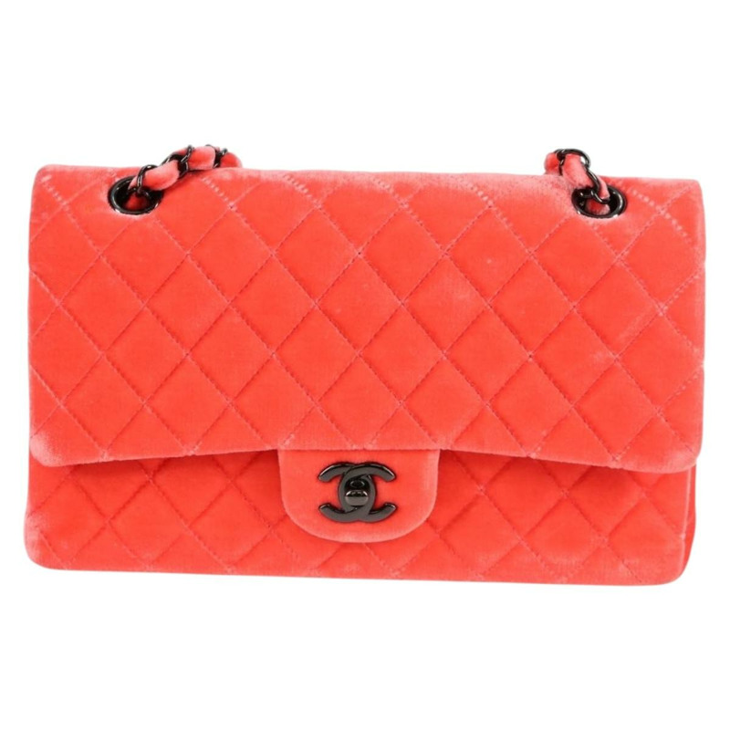 【日本直送】香奈兒 (CHANEL) Matelasse 25 鏈條肩背包，絲絨粉紅色，CC 標誌，貨號 130579SM-12