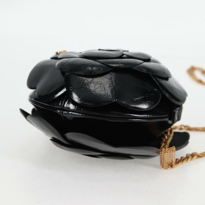 【日本直送】香奈兒鏈單肩包琺瑯金色黑色 CC 正品 132401M-3