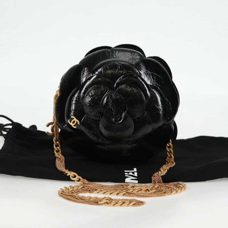 【日本直送】香奈兒鏈單肩包琺瑯金色黑色 CC 正品 132401M-11