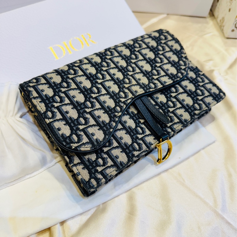 Christian Dior saddle 經典老花 woc 斜背包 鏈條包 手拿包-3