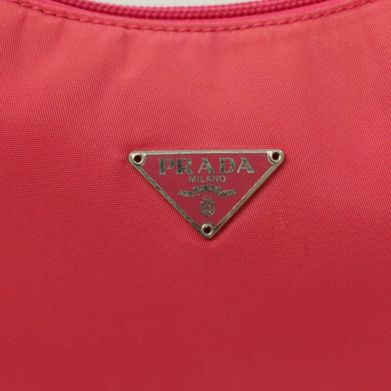 【日本直送】PRADA 尼龍粉紅銀色配件包 Auth 131374-13