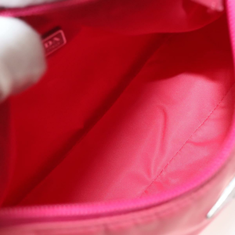 【日本直送】PRADA 尼龍粉紅銀色配件包 Auth 131374-16