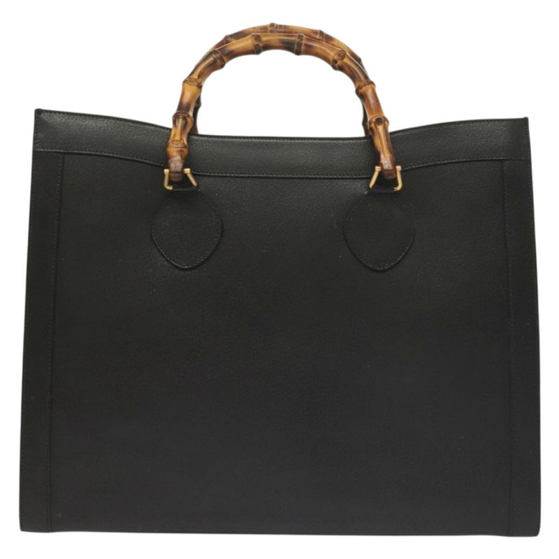 【日本直送】GUCCI 竹節手提包 皮革 黑金色 002 1186 0259 正品 ep9321-1