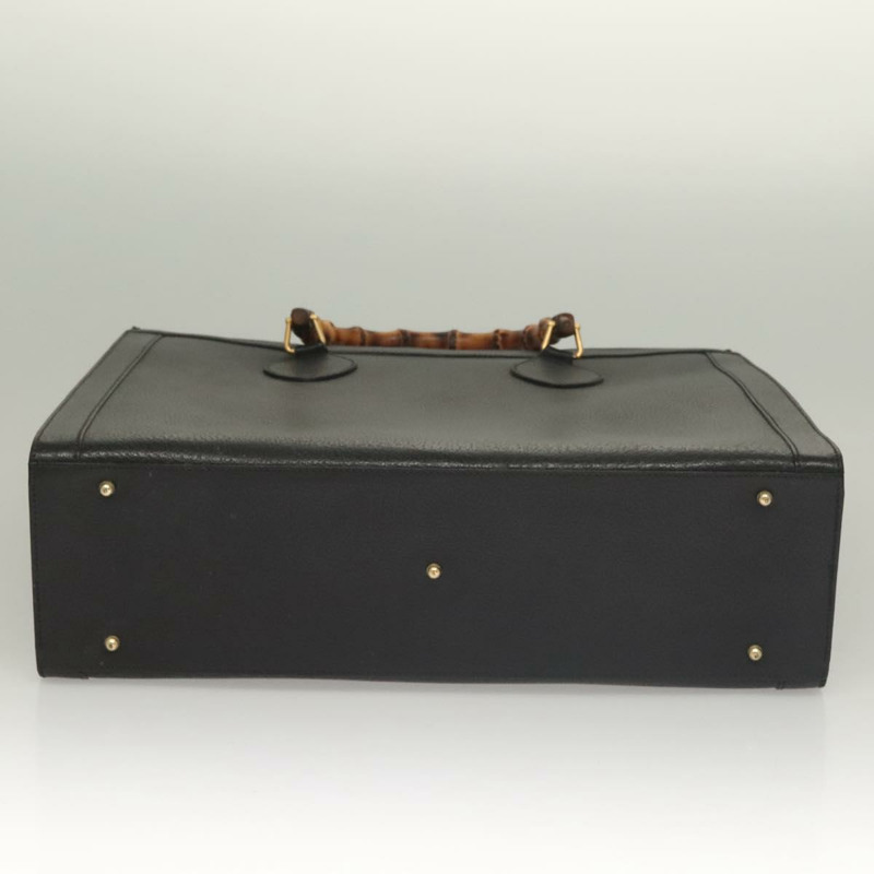 【日本直送】GUCCI 竹節手提包 皮革 黑金色 002 1186 0259 正品 ep9321-4