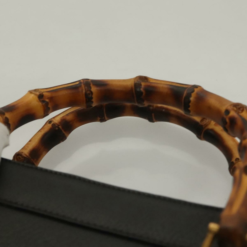 【日本直送】GUCCI 竹節手提包 皮革 黑金色 002 1186 0259 正品 ep9321-7