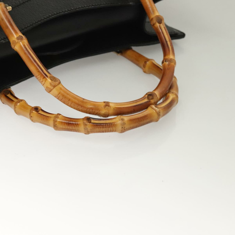 【日本直送】GUCCI 竹節手提包 皮革 黑金色 002 0260 正品 ep9314-6