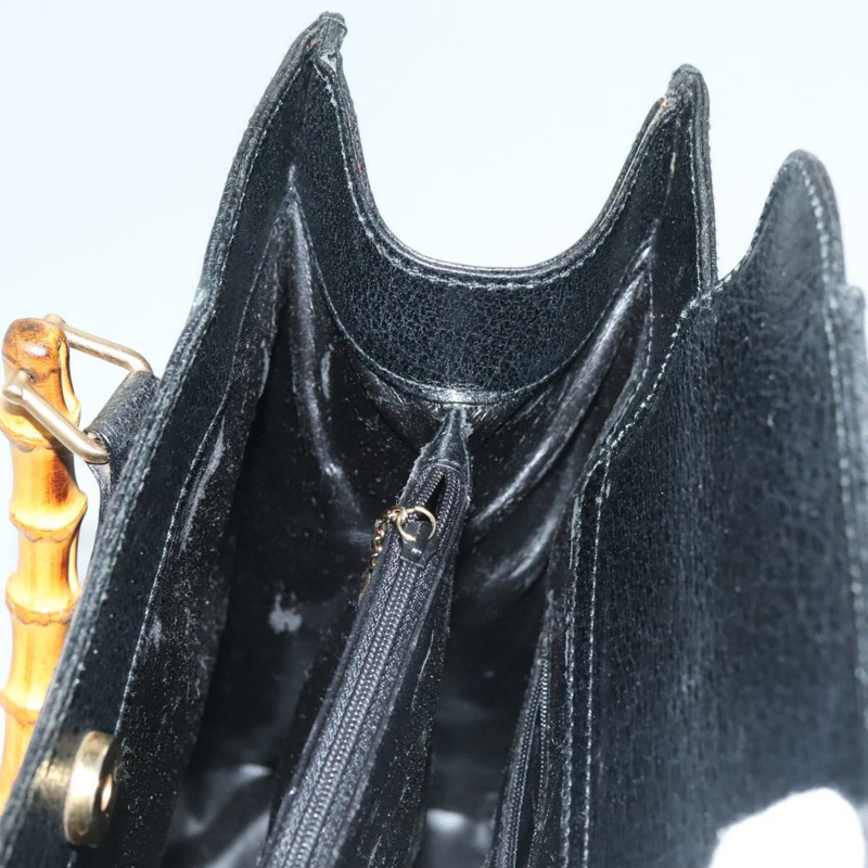 【日本直送】GUCCI 竹節手提包 皮革 黑金色 002 0260 正品 ep9314-18