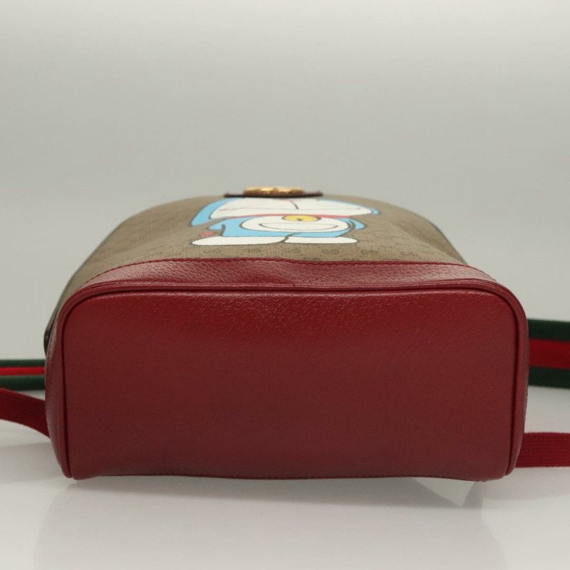 【日本直送】GUCCI Micro GG Supreme 哆啦 A 夢背包 PVC 米金色 647816 正品 132976M-4