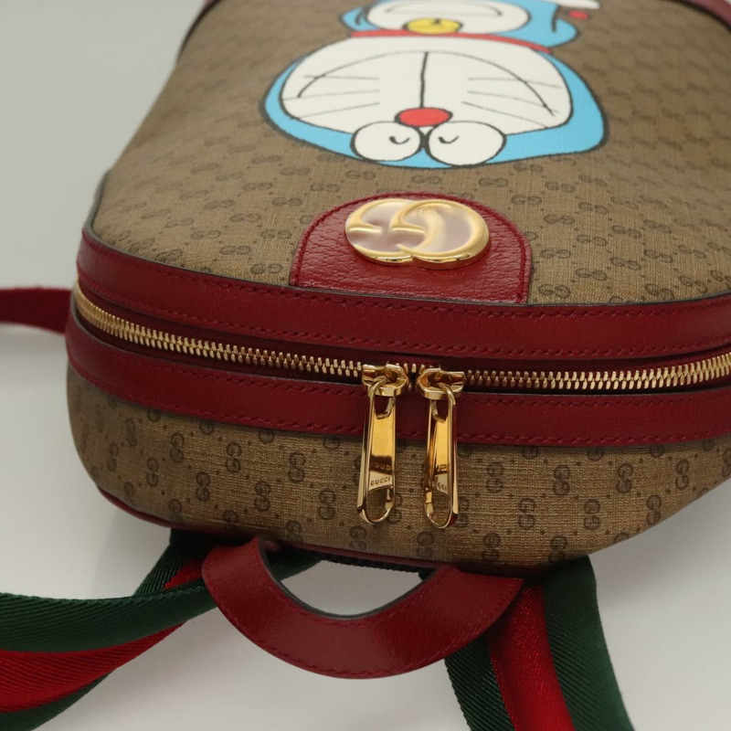 【日本直送】GUCCI Micro GG Supreme 哆啦 A 夢背包 PVC 米金色 647816 正品 132976M-5