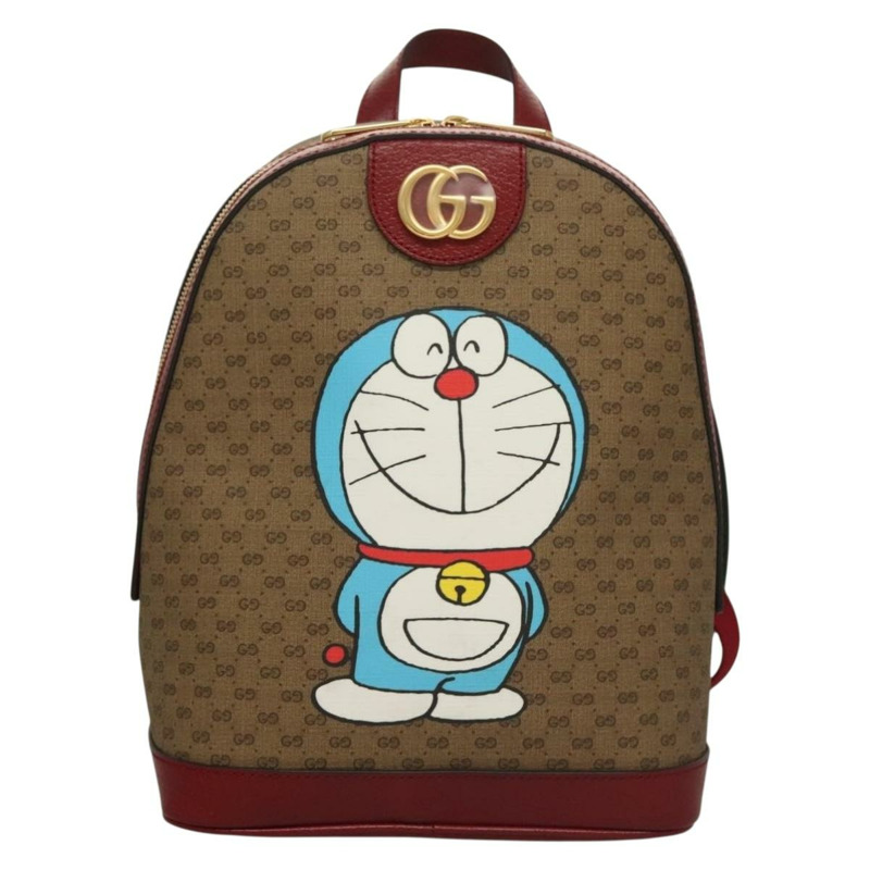 【日本直送】GUCCI Micro GG Supreme 哆啦 A 夢背包 PVC 米金色 647816 正品 132976M-12