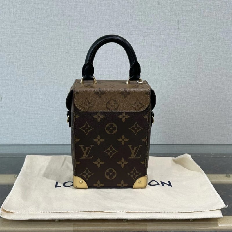LV camerbox秀款老花盒子手提斜背包 12*17*6 98新配件:盒子塵袋-7
