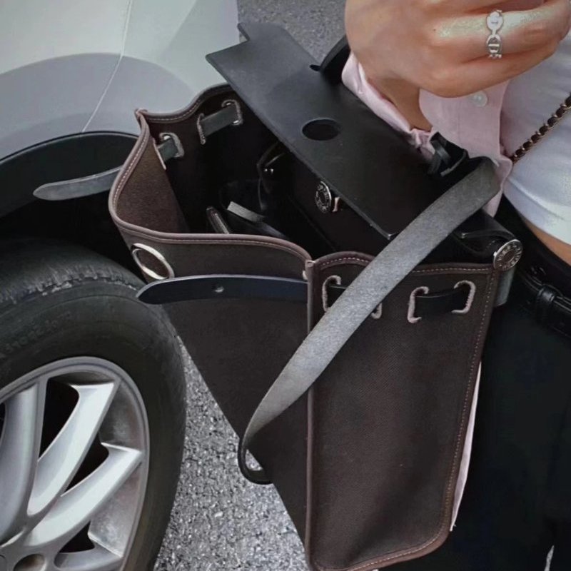 HERMES 烏木拼黑色herbag31 31*25*11 98新配件塵袋鑰匙鎖-1