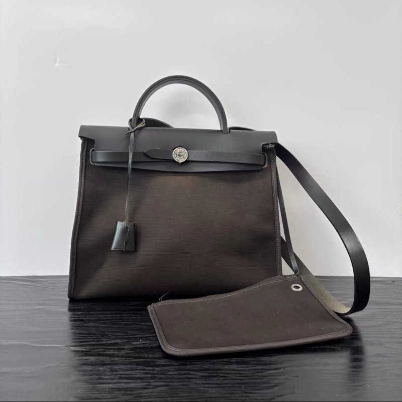 HERMES 烏木拼黑色herbag31 31*25*11 98新配件塵袋鑰匙鎖-2