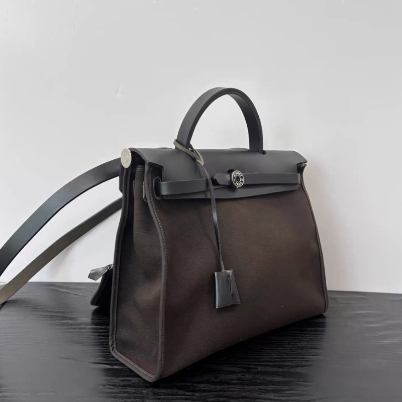HERMES 烏木拼黑色herbag31 31*25*11 98新配件塵袋鑰匙鎖-3