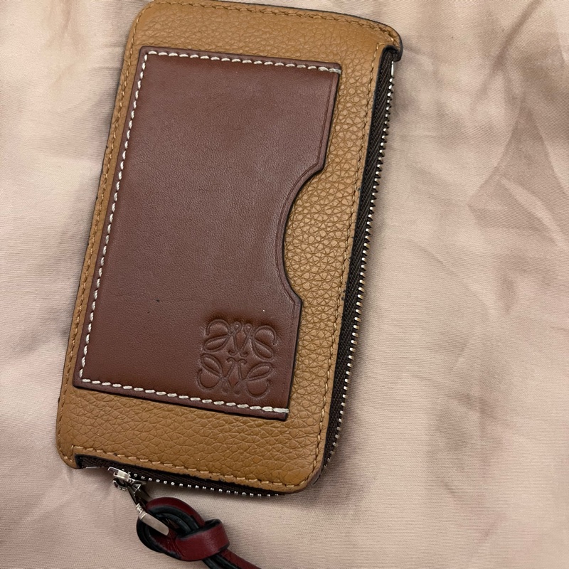 LOEWE 羅威 粒面牛皮拼色卡方 卡片夾/零錢鑰匙包-2