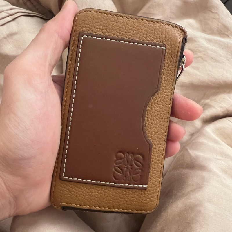 LOEWE 羅威 粒面牛皮拼色卡方 卡片夾/零錢鑰匙包-6