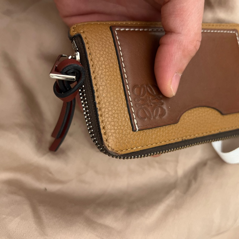 LOEWE 羅威 粒面牛皮拼色卡方 卡片夾/零錢鑰匙包-10