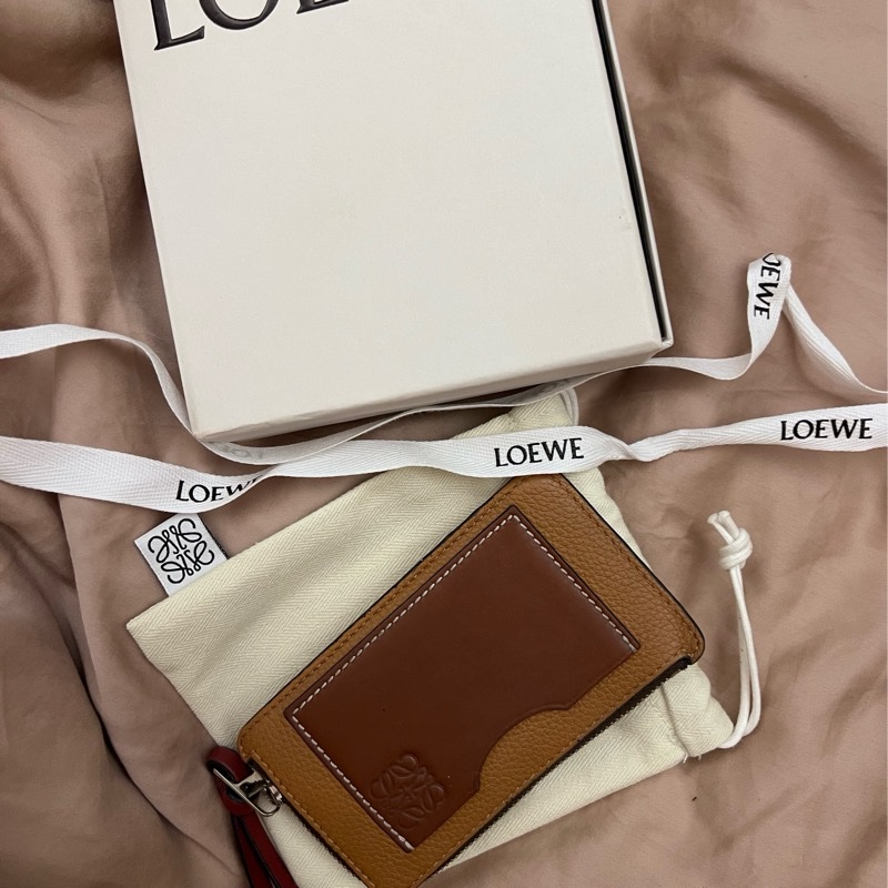 LOEWE 羅威 粒面牛皮拼色卡方 卡片夾/零錢鑰匙包-17