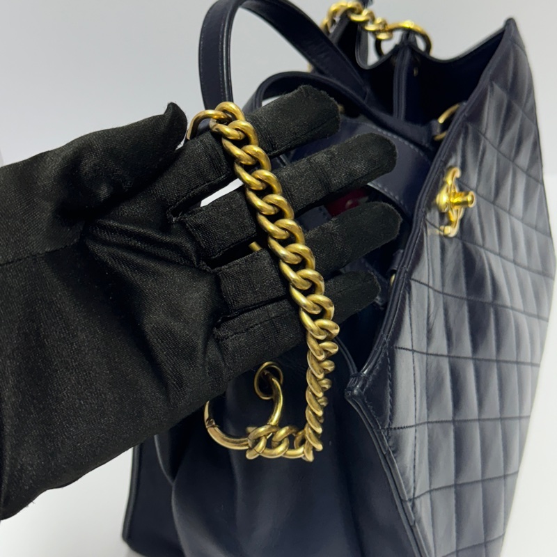 （極新 超稀有！） Chanel 皺紋牛皮 托特+斜背包 專櫃30萬！-12