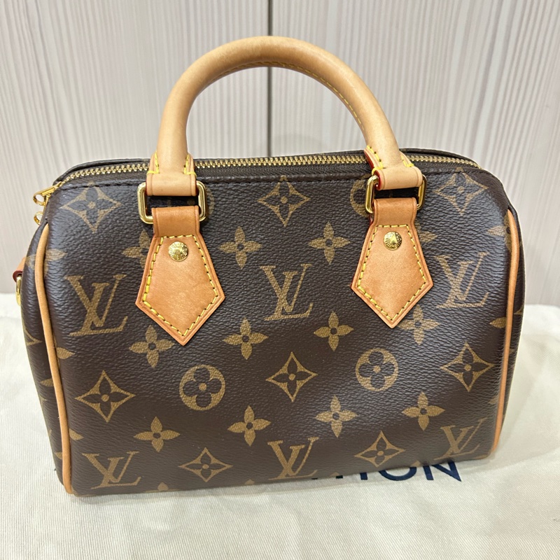 #大全配 Louis VUITTON lv speedy 20老花寛肩帶芯片款 波士頓包 水桶包 monogram寬肩帶-2