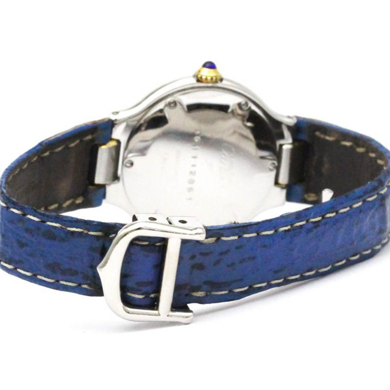 卡地亞 Must 21 鍍金鋼石英女錶拋光-4