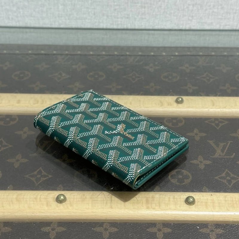 GOYARD 綠色老花零錢包卡包10*8 99新-4