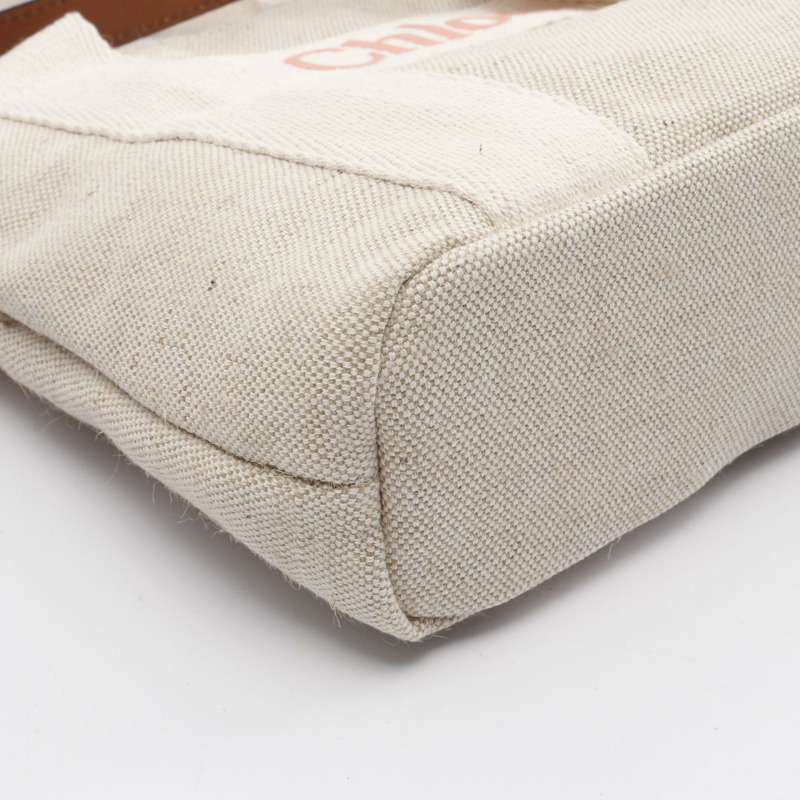 Chloe 手袋 C20424Z40 帆布皮革米色棕色全新女款-4