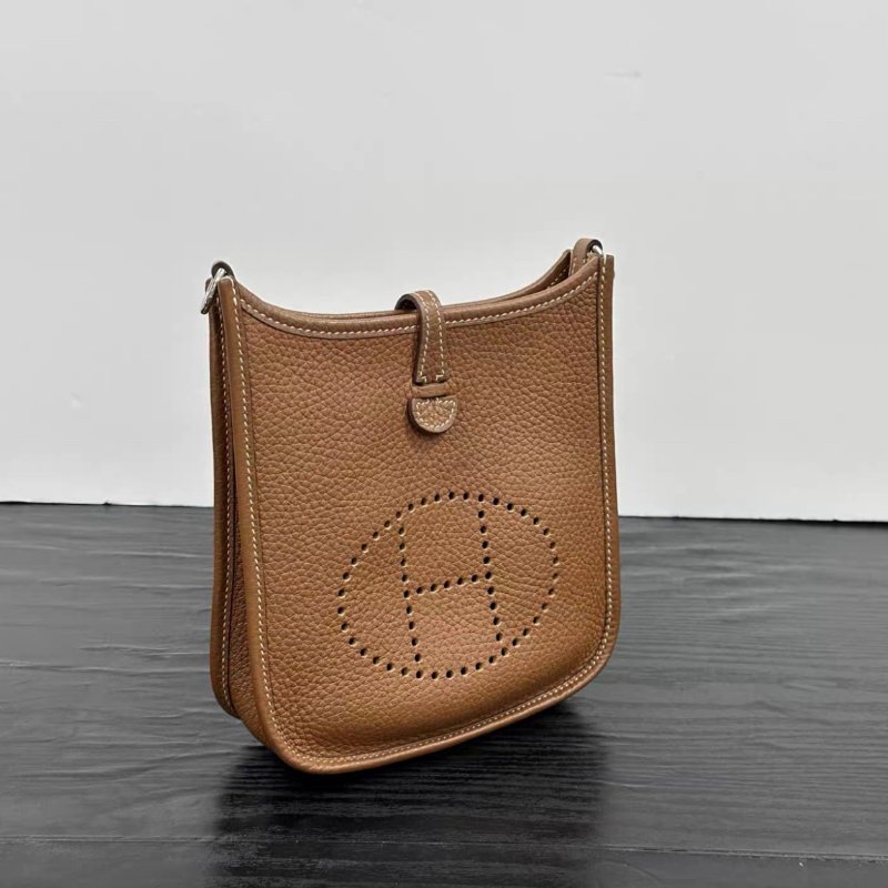 HERMES 金棕銀伊芙琳mini肩背斜背包 16*18*5 98新配件塵袋-1