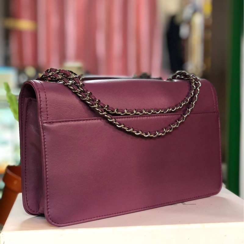 二手CHANEL 單肩袋 紫色漆皮-1