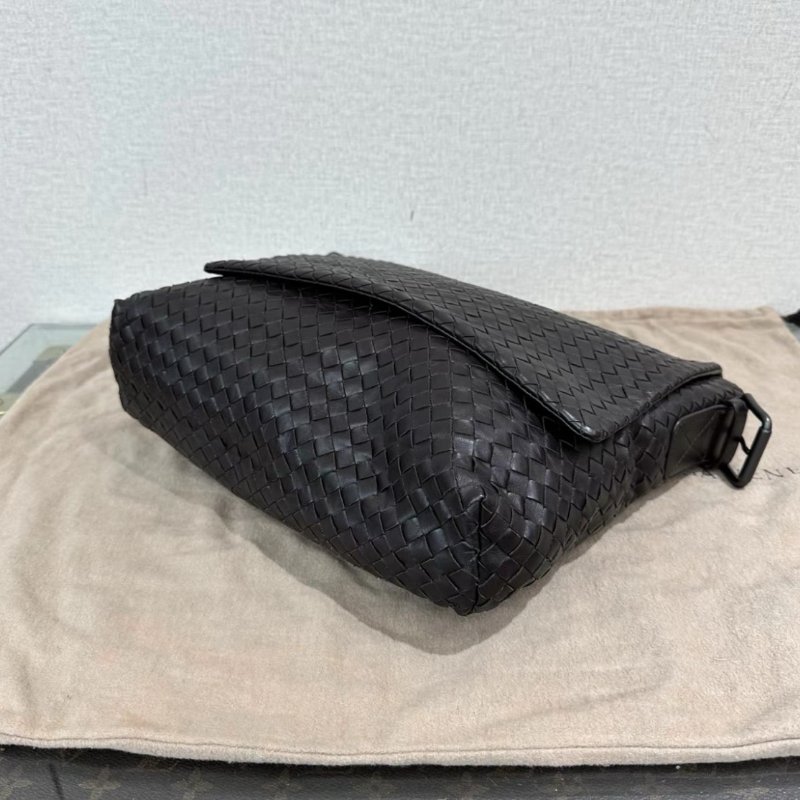 BV棕色編織肩背斜背包郵差包 30*31*7.5 99新配件塵袋-2