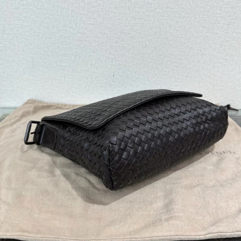 BV棕色編織肩背斜背包郵差包 30*31*7.5 99新配件塵袋-3