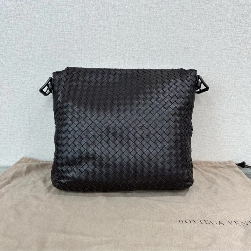 BV棕色編織肩背斜背包郵差包 30*31*7.5 99新配件塵袋-5