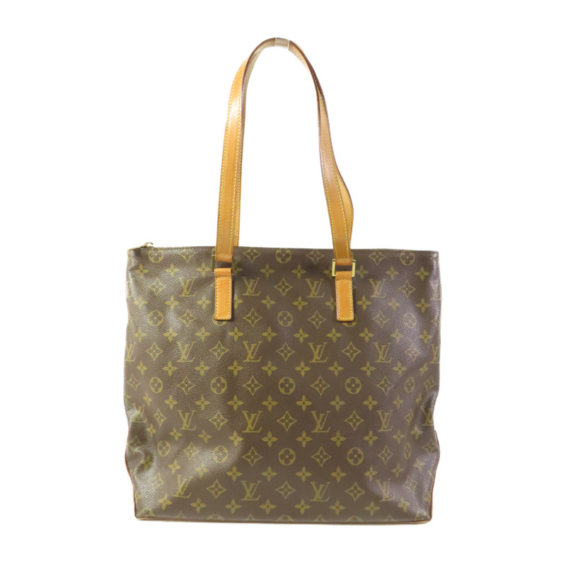LOUIS VUITTON Monogram Cabas Mezzo金扣肩背袋棕色-0