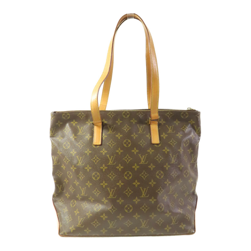 LOUIS VUITTON Monogram Cabas Mezzo金扣肩背袋棕色-1