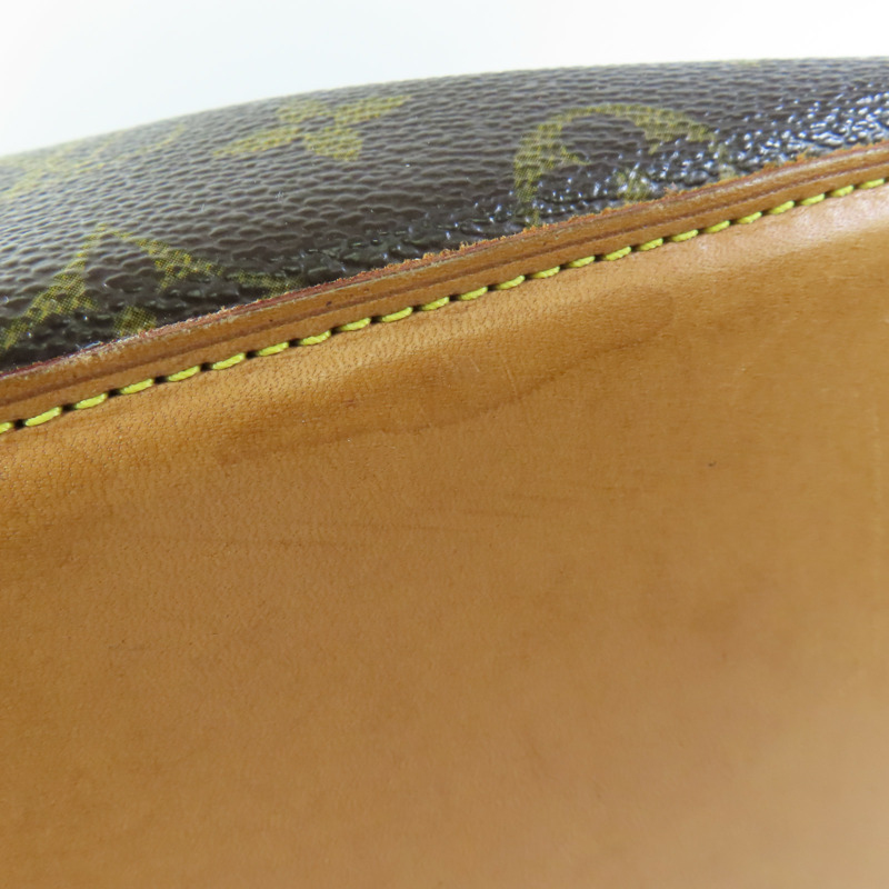 LOUIS VUITTON Monogram Cabas Mezzo金扣肩背袋棕色-13