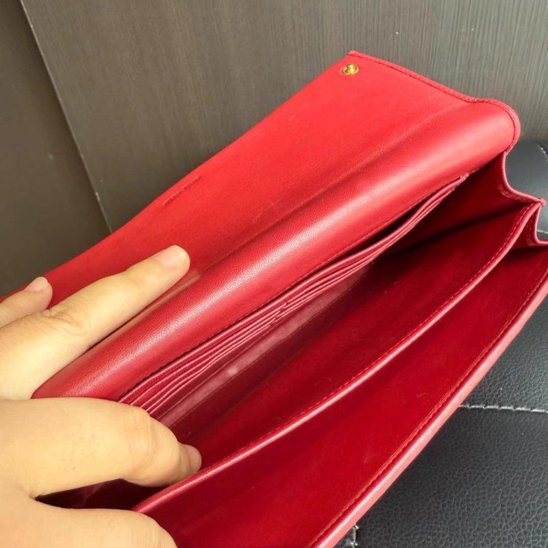 miumiu 手拿包 錢包大紅色羊皮 23*2*13cm 99新-5