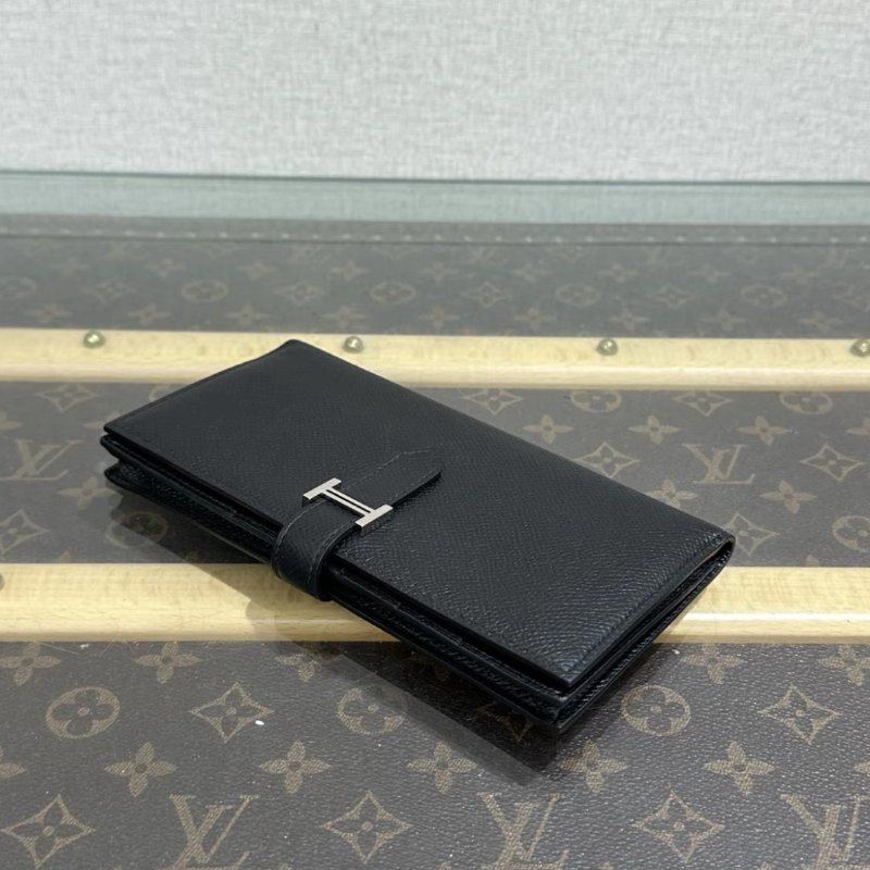 HERMES bearn H 黑銀長夾 17.5*9*2 98新配件塵袋-4