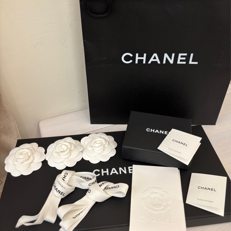 Chanel  雙C水鑽耳骨耳環+雙C水鑽星星珍珠長項鏈-4