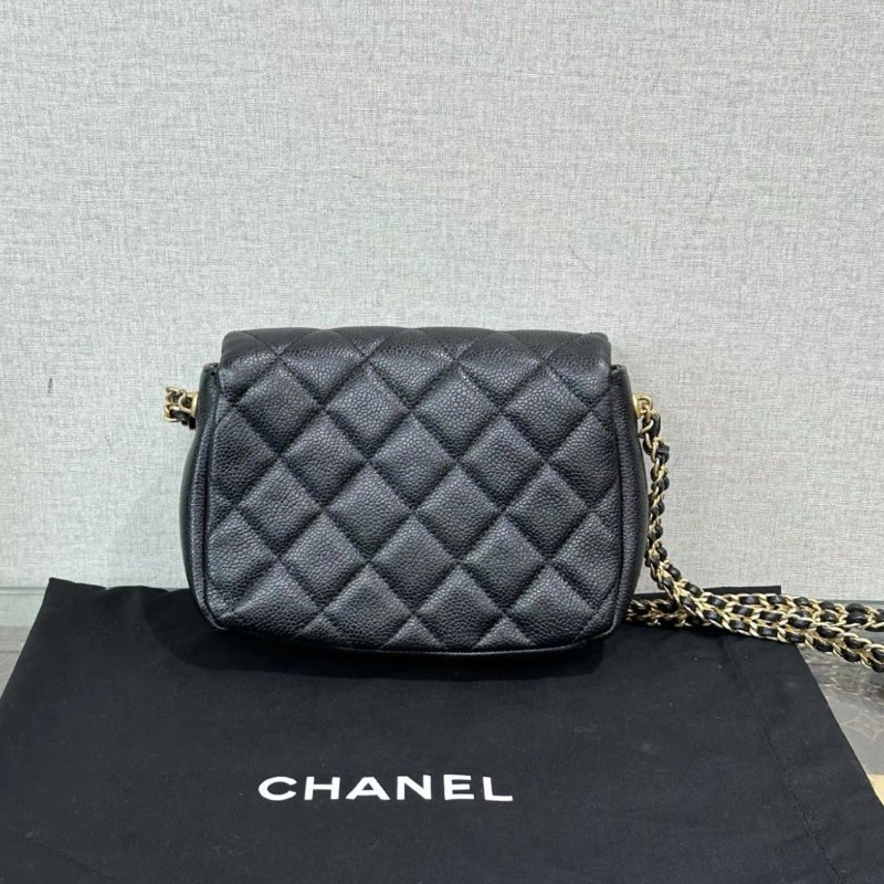 CHANEL CF黑金金幣方胖子坦克鏈條包 19*15*7 99新配件塵袋-2