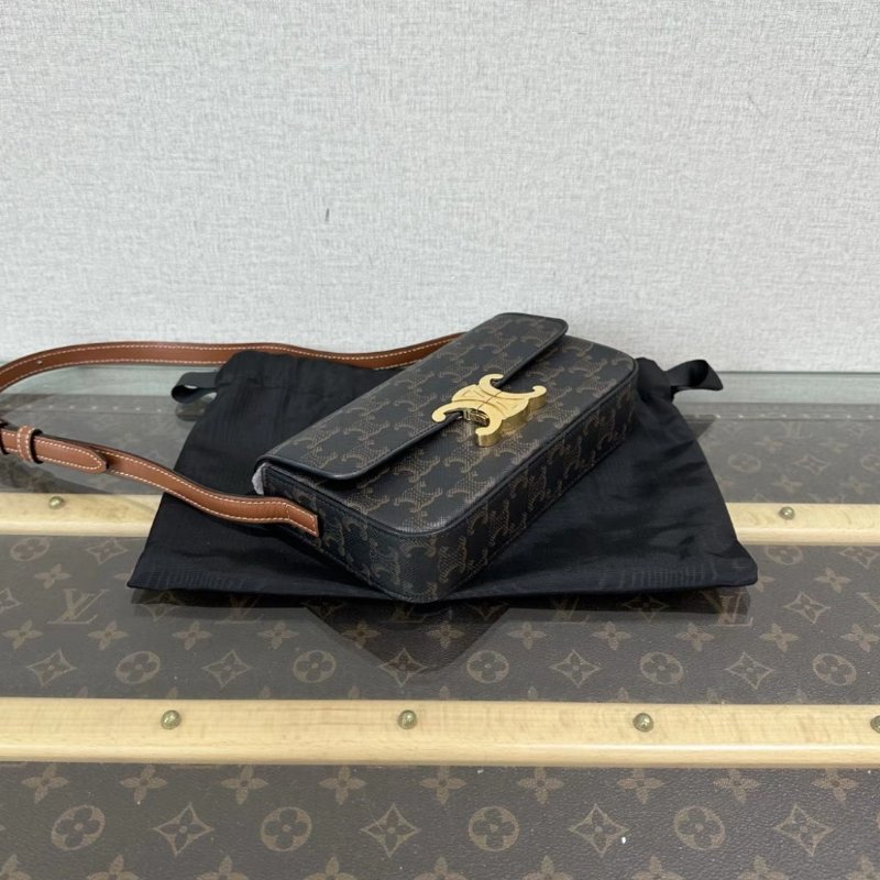CELINE 金扣凱旋門老花肩背腋下包 20.5*11.5*4 98新配件塵袋-3